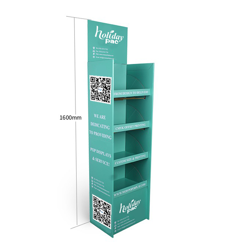 Holidaypacfactory custom POS POP cardboard display stands retail setup view
