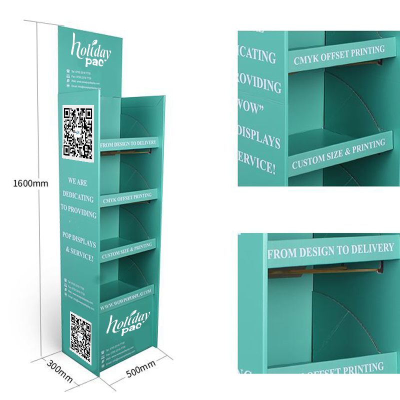 Holidaypacfactory custom POS POP cardboard display stands structural detail