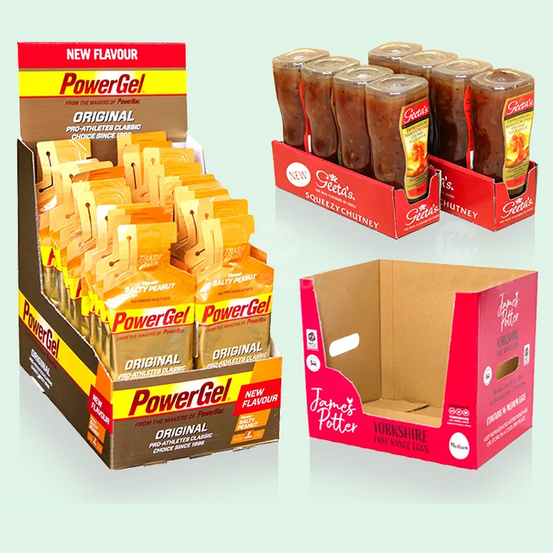 Holidaypacfactory custom retail corrugated tear away display box structural detail
