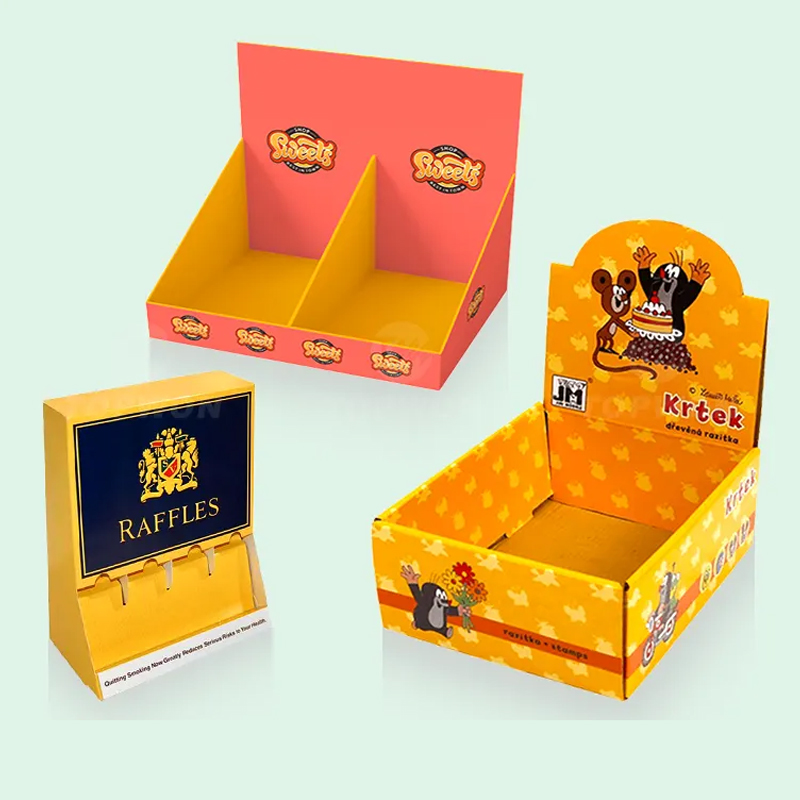 Holidaypacfactory custom lollipop retail counter display box side support view