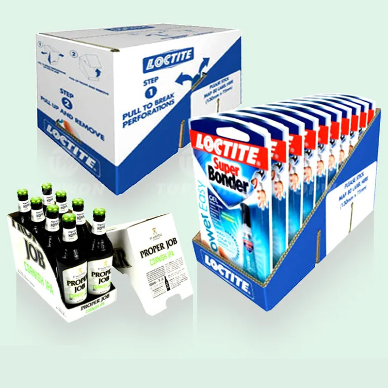 Holidaypacfactory supermarket paper retail display box packaging structural detail
