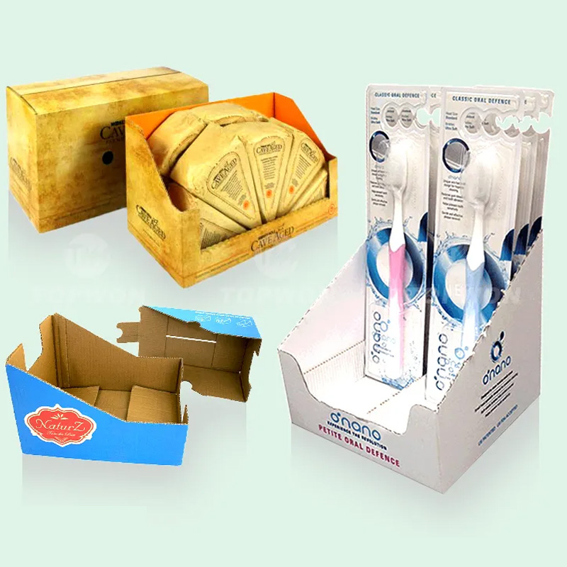 Holidaypacfactory supermarket paper retail display box packaging retail setup view
