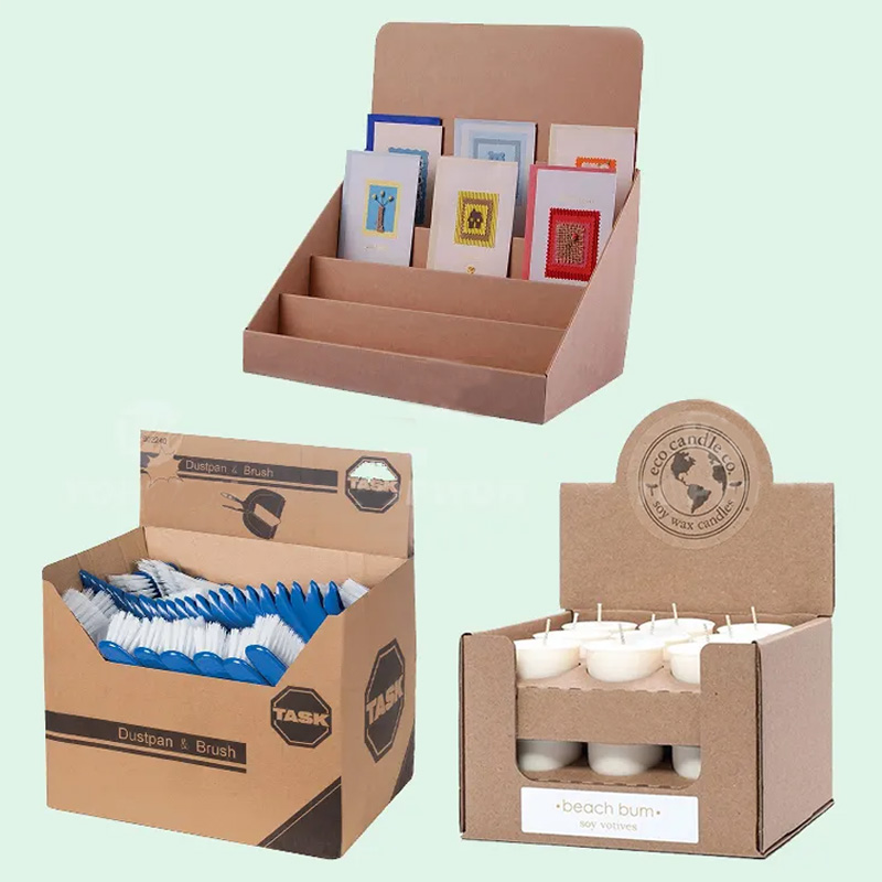 Holidaypacfactory kraft paperboard counter top display box main display view