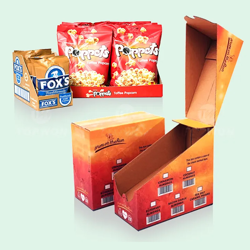 Holidaypacfactory kraft paperboard counter top display box retail setup view