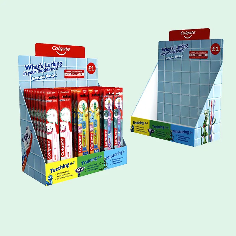 Holidaypacfactory wholesale counter display unit CDU for toothbrush product display view