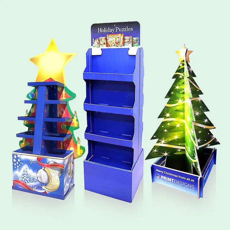 Holidaypacfactory round christmas tree cardboard floor display main display view