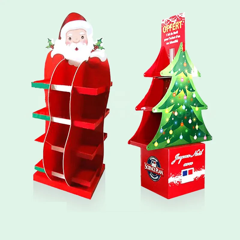 Holidaypacfactory round christmas tree cardboard floor display retail setup view