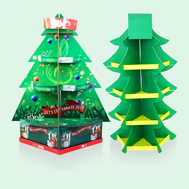 Holidaypacfactory round christmas tree cardboard floor display structural detail