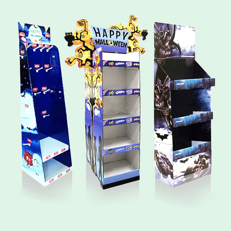 Holidaypacfactory custom halloween cardboard retail display rack retail setup view