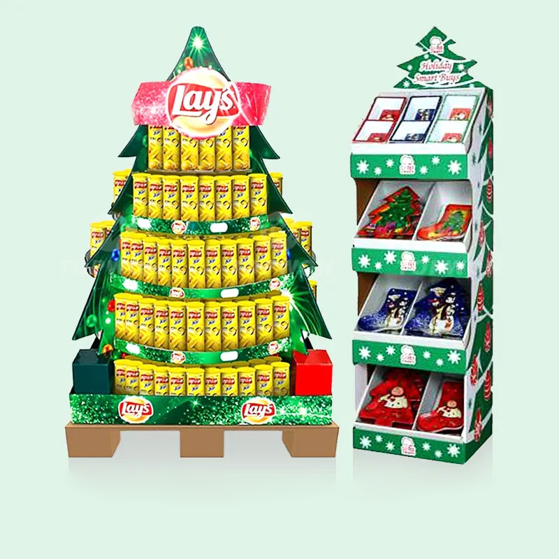 Holidaypacfactory christmas chimney paperboard POS display stand side support view