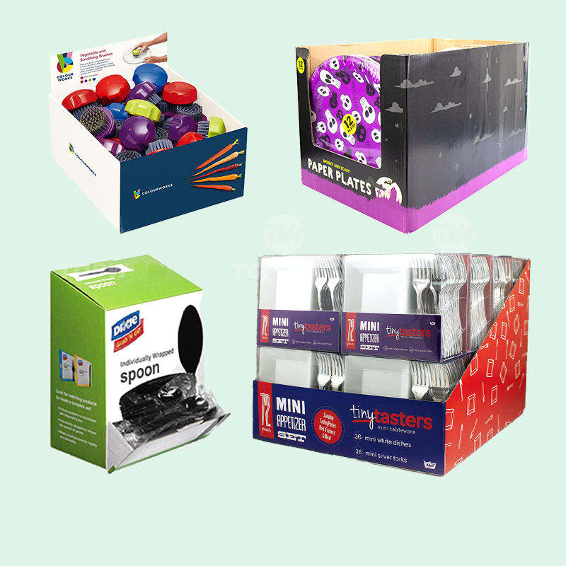Holidaypacfactory cardboard gravity feed display boxes for drinks structural detail