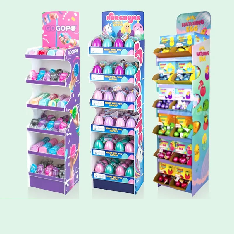 Holidaypacfactory custom toys corrugated POP floor display rack structural detail