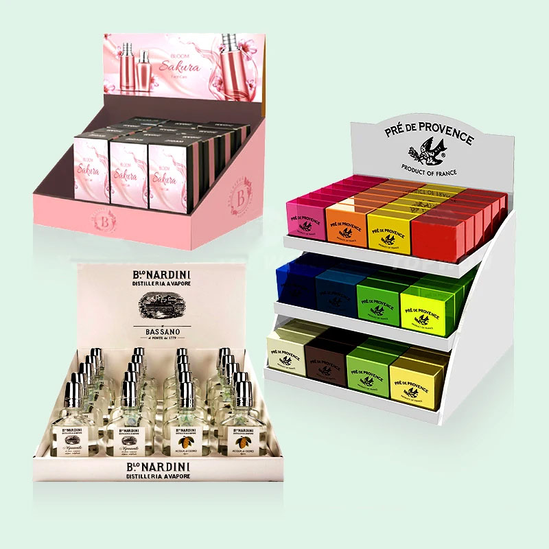 Holidaypacfactory custom small packaging carton counter display box retail setup view