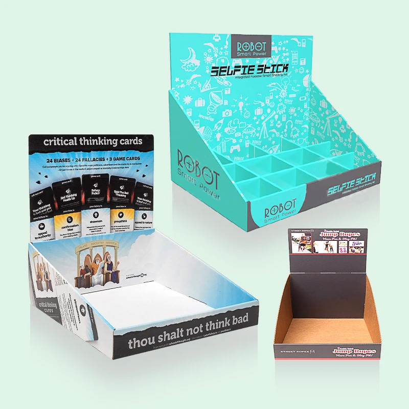 Holidaypacfactory custom retail cardboard tear away display boxes structural detail