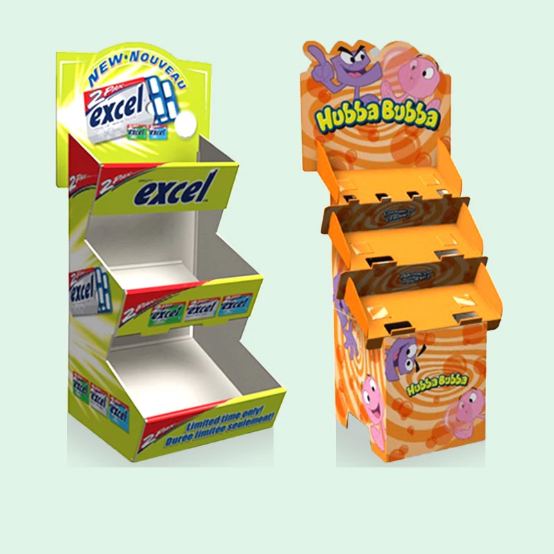 Holidaypacfactory low cost corrugated gravity feed display box retail setup view