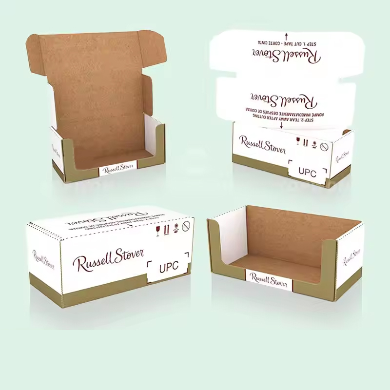 Holidaypacfactory custom SRP supermarket tear off display box side support view