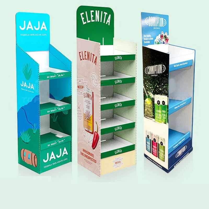 Holidaypacfactory custom supermarket cardboard floor display stand main display view