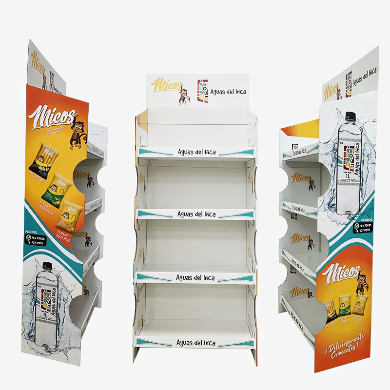 Holidaypacfactory custom potato chips cardboard floor display rack main display view