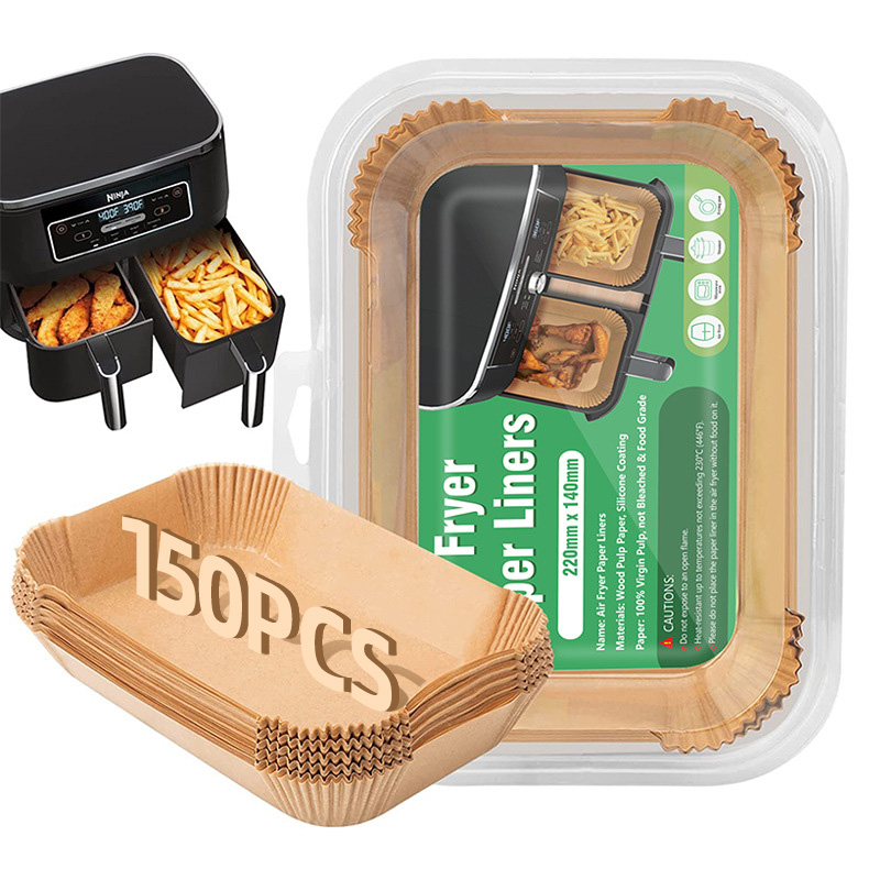 Air Fryer Disposable Paper Liner for Ninja Dual,Non-Stick Air Fryer Liners Rectangle