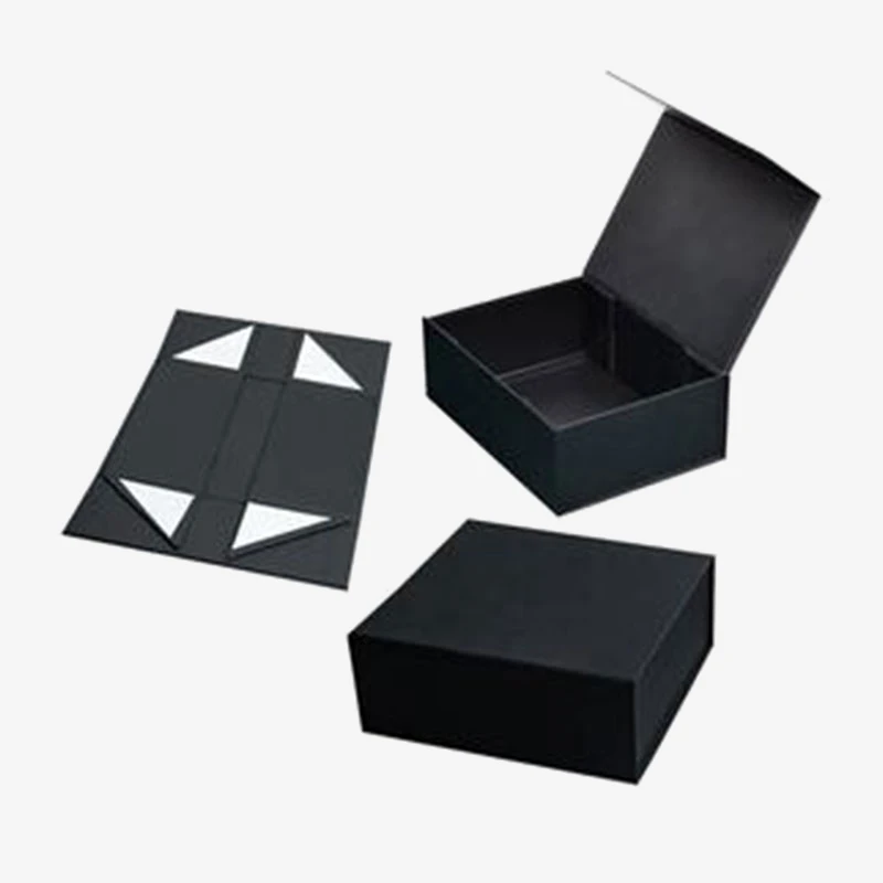 Holidaypacfactory black folding magnetic gift box packaging display view
