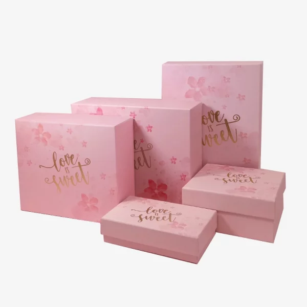 Custom Logo Pink Printed Cosmetic Box With Raffia Grass 1