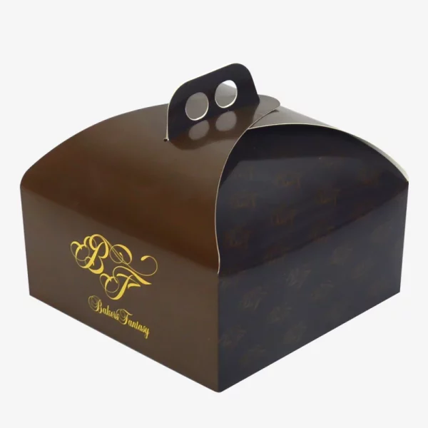 Custom Party Gift Paper Box For Baked Food With Handles Hole