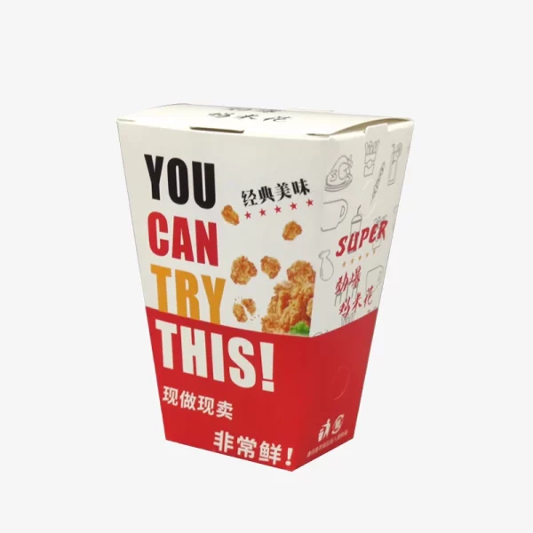 Customized Disposable Eco Friendly Food Grade Kraft Paper Box For Popcorn Chicken