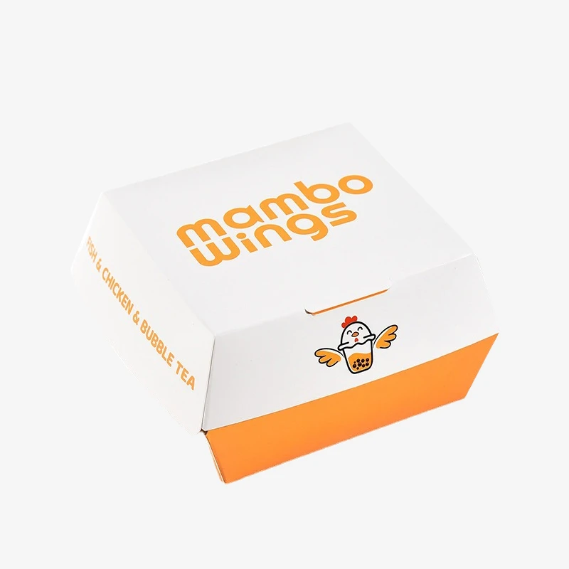 Flap compostable fast food packaging hamburger box wholesale
