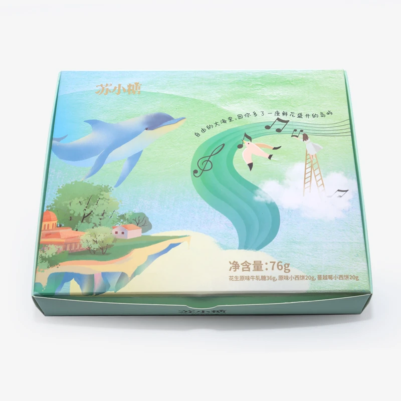 Holidaypacfactory folding compartment candy packaging box structure detail