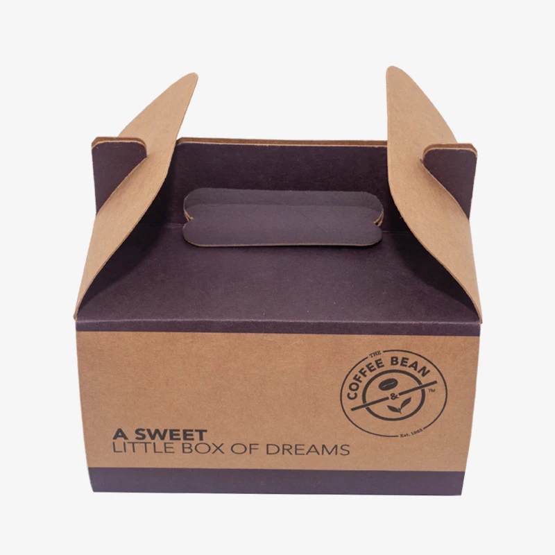 Holidaypacfactory folding kraft handle bakery packaging box structure detail