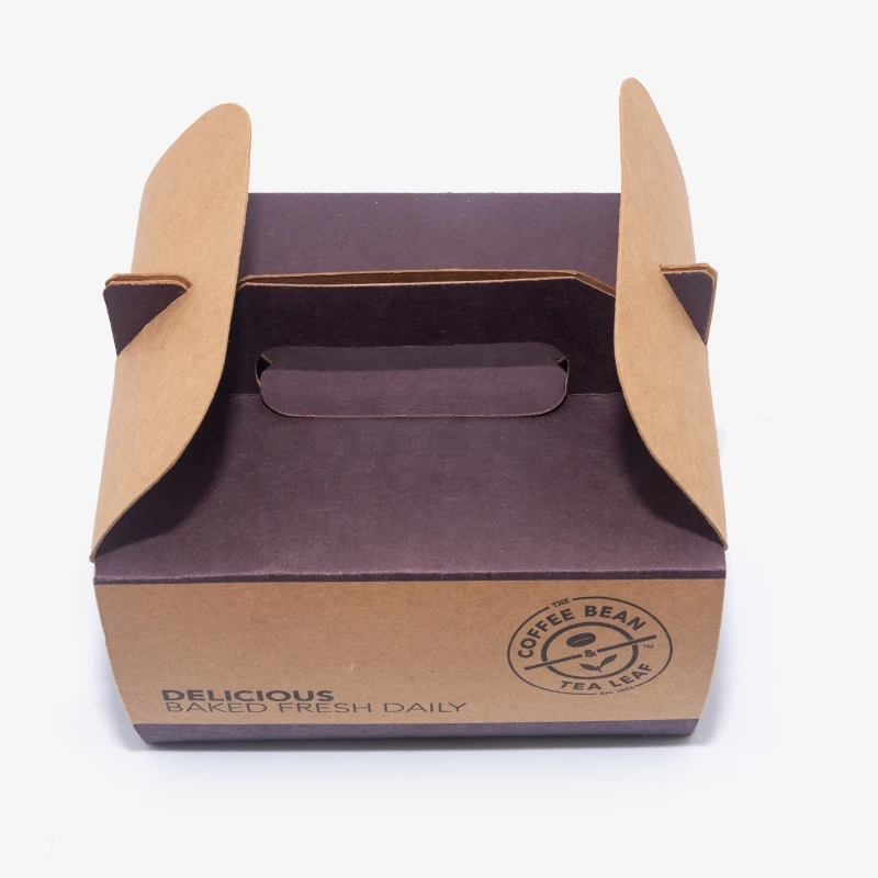 Holidaypacfactory folding kraft handle bakery packaging box finish detail