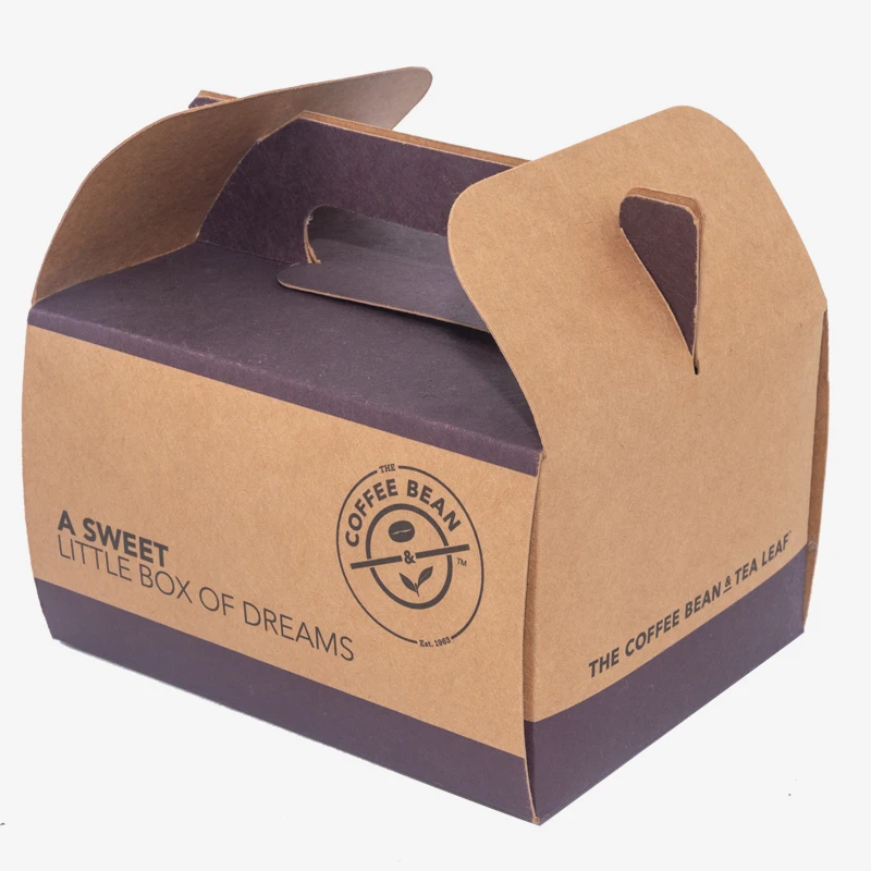 Holidaypacfactory folding kraft handle bakery packaging box display view