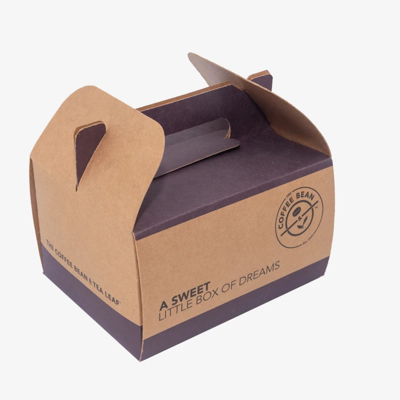 Holidaypacfactory folding kraft handle bakery packaging box main product view