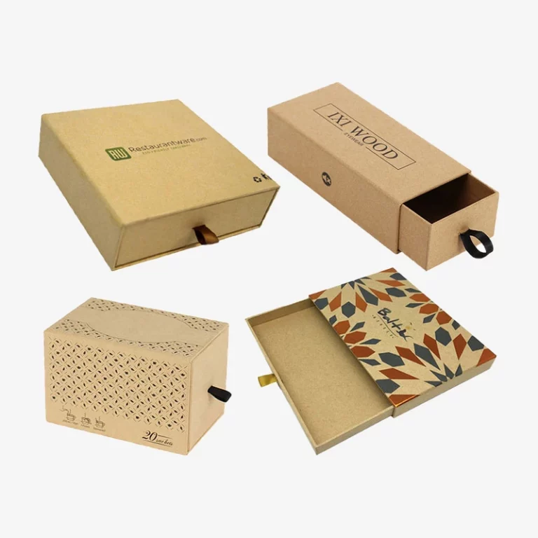 Kraft Sliding Out Ribbon Drawer Box With Insert