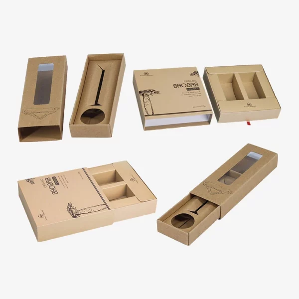 Kraft Sliding Out Ribbon Drawer Box With Insert