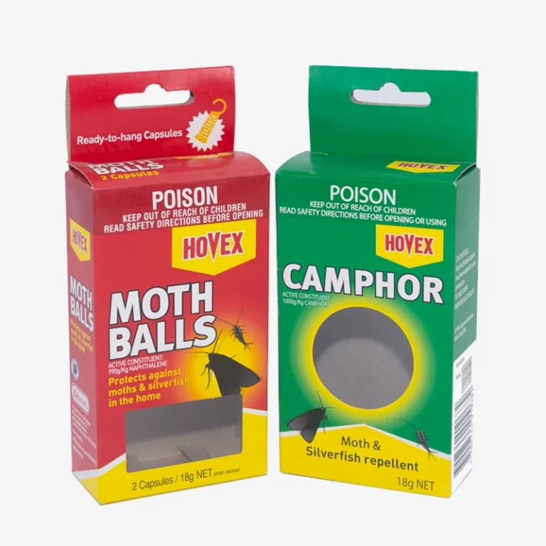 MOTH BALLS Hanging Packaging Boxes With Transparent Plastic Window