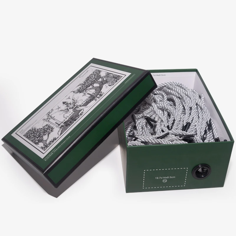 Holidaypacfactory dark green lift off lid gift box packaging display view
