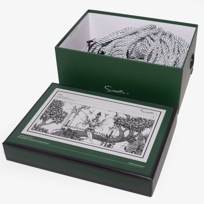 Holidaypacfactory dark green lift off lid gift box packaging main product view