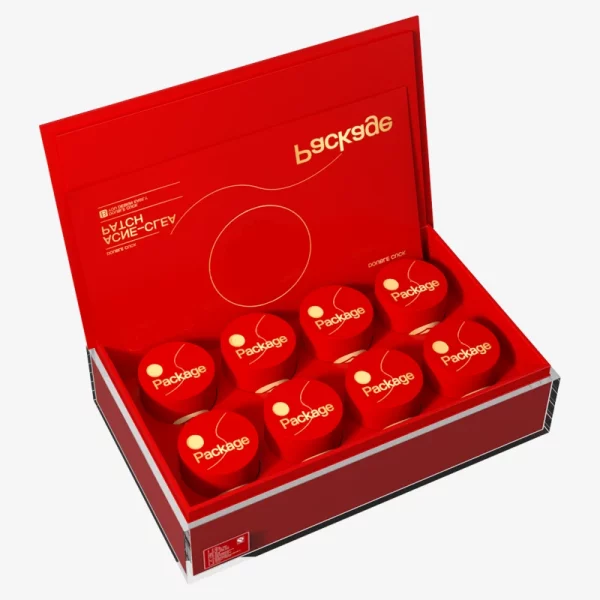 Red Foil Stamping Flip Refined Chinese Tea Gift Box 2