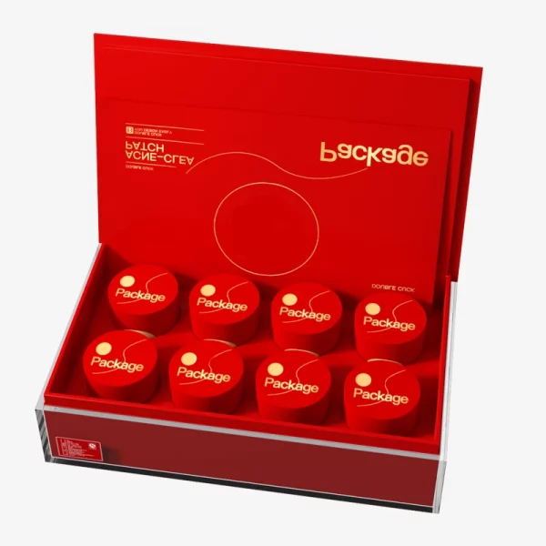 Red Foil Stamping Flip Refined Chinese Tea Gift Box 3