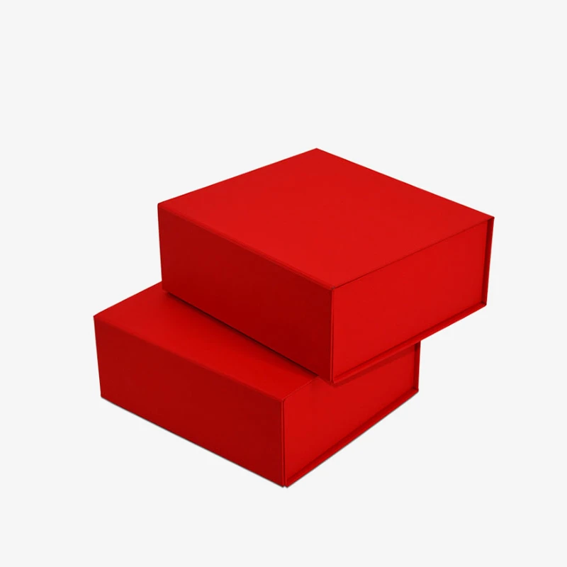 Holidaypacfactory red foldable magnetic gift box packaging display view