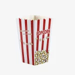 Red White Stripes Design Disposable Popcorn Boxes 4