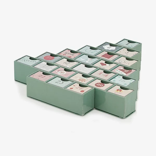 Christmas Tree Unique Shape 24 Days Calendar Box With Drawer 3