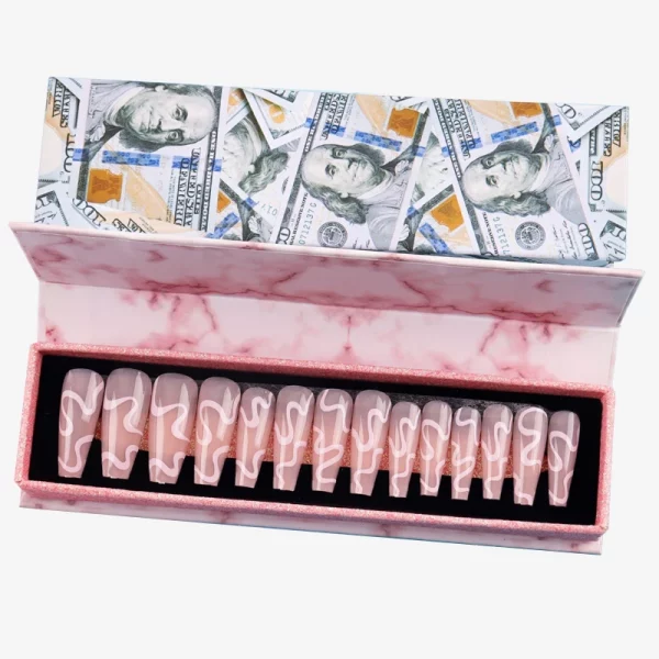 Clamshell Cardboard Box For Cosmetic Press-on Nails 1