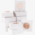Cosmetic Blush Foldable Carton With Round Window 2