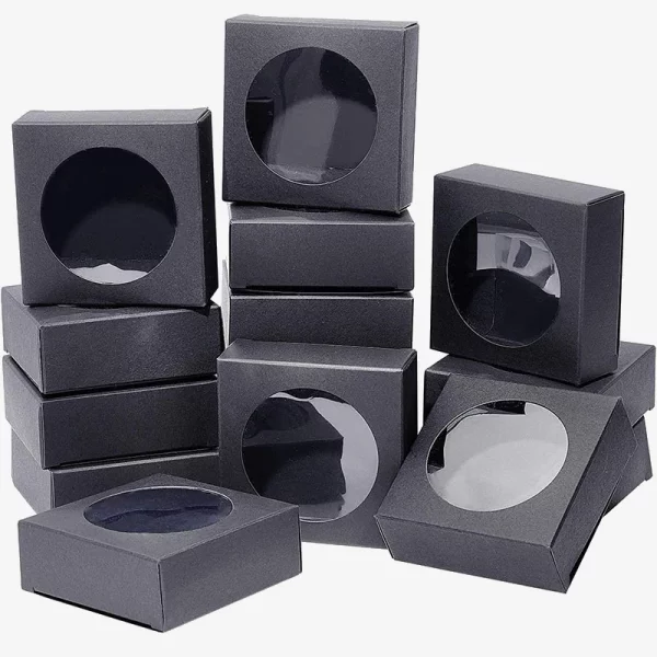 Cosmetic Blush Foldable Carton With Round Window 3