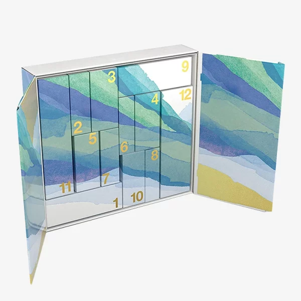 Custom Christmas Advent Countdown Calendar Sliding Box Cosmetic Packaging Gift Box 1