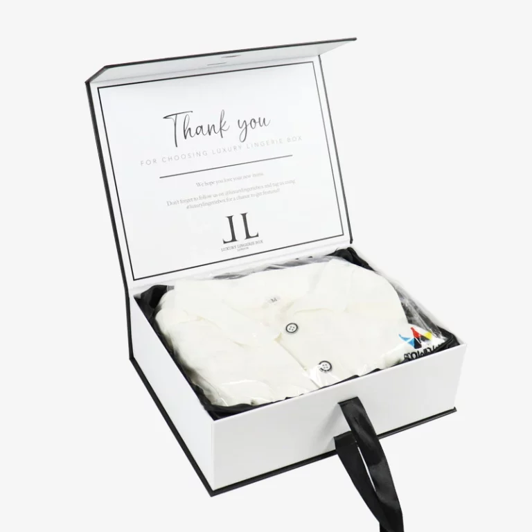 Custom Magnetic Luxury Apparel Box With Ribbon Bow