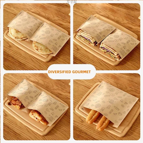 Customized Greaseproof Paper Bag For Various Food 4