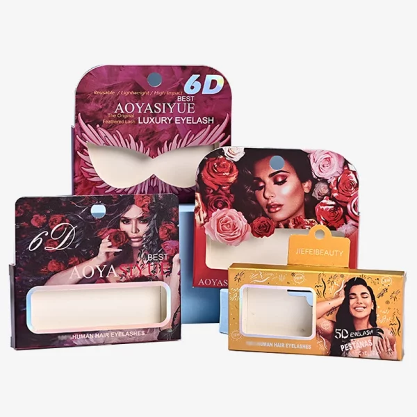 Eyelash Product Hanging Packaging Paper Box With PVC Window